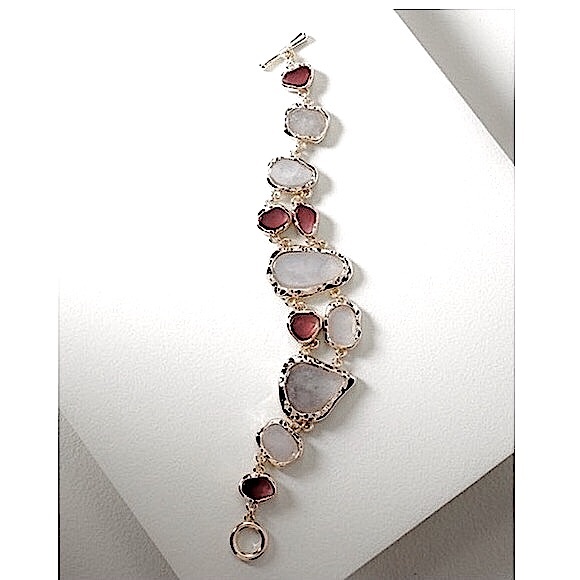 White House Black Market Jewelry - WHBM SHELL STONE TOGGLE BRACELET